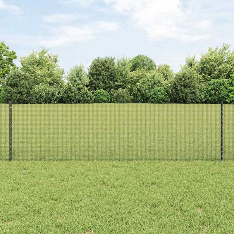 Load image into Gallery viewer, Vidaxl hek met paal grijs 0,6 x 25 m staal en pvc
