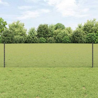 Vidaxl hek met paal grijs 0,6 x 25 m staal en pvc