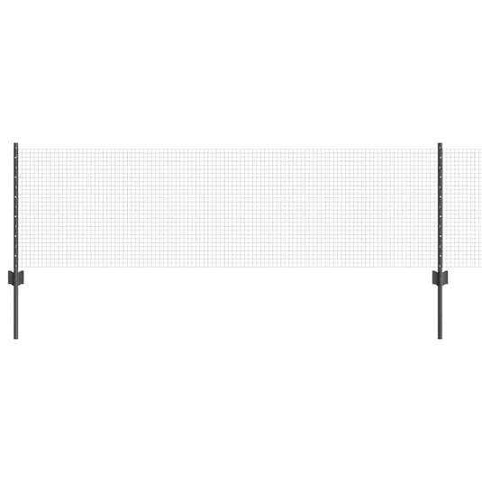Vidaxl hek met paal grijs 0,6 x 25 m staal en pvc