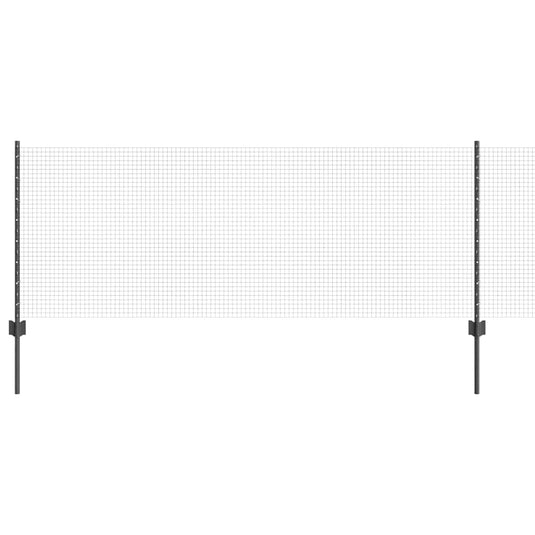 Vidaxl hek met paal grijs 0,8 x 25 m staal en pvc
