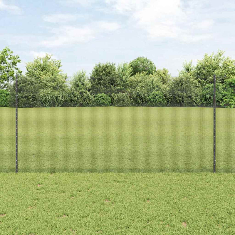 Load image into Gallery viewer, Vidaxl hek met paal grijs 1,2 x 25 m staal en pvc
