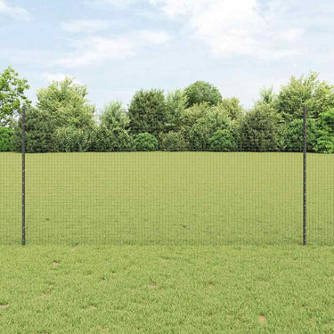Vidaxl hek met paal grijs 1,2 x 25 m staal en pvc