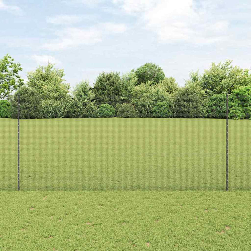 Load image into Gallery viewer, Vidaxl hek met paal grijs 1,4 x 25 m staal en pvc
