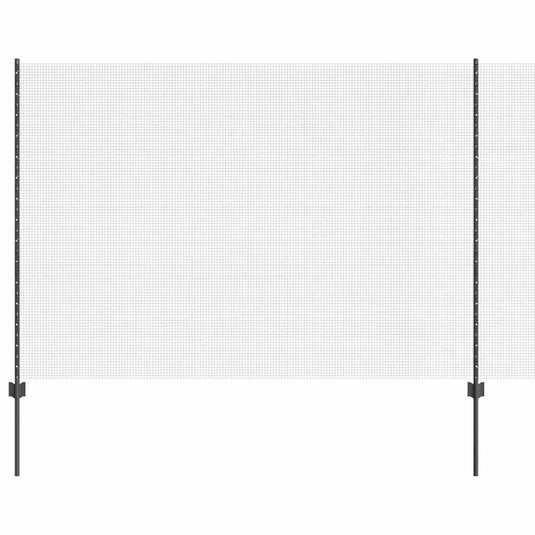 Vidaxl hek met paal grijs 1,6 x 25 m staal en pvc