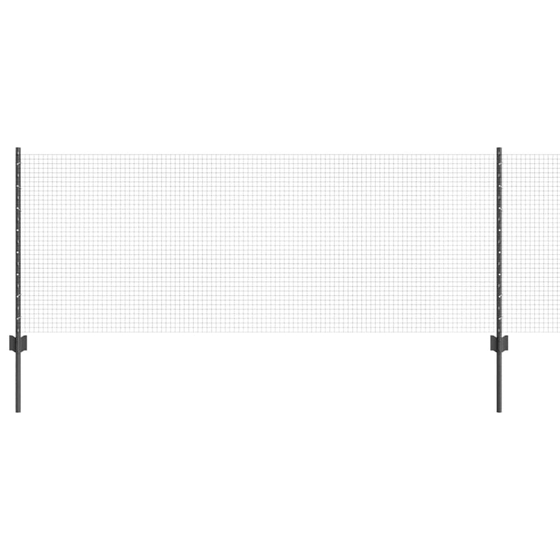 Load image into Gallery viewer, Vidaxl hek met paal grijs 0,8 x 50 m staal en pvc
