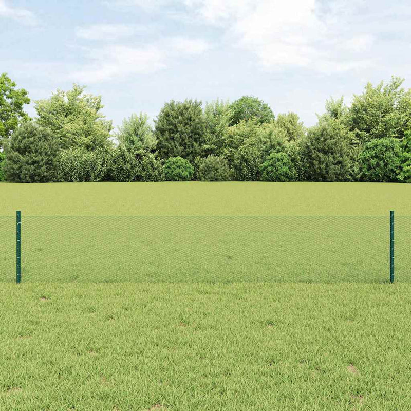 Load image into Gallery viewer, Vidaxl hek met paal groen 0,4 x 10 m staal en pvc
