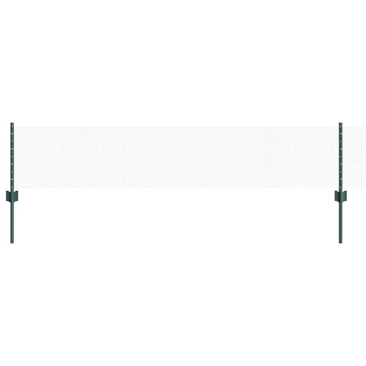 Vidaxl hek met paal groen 0,4 x 10 m staal en pvc