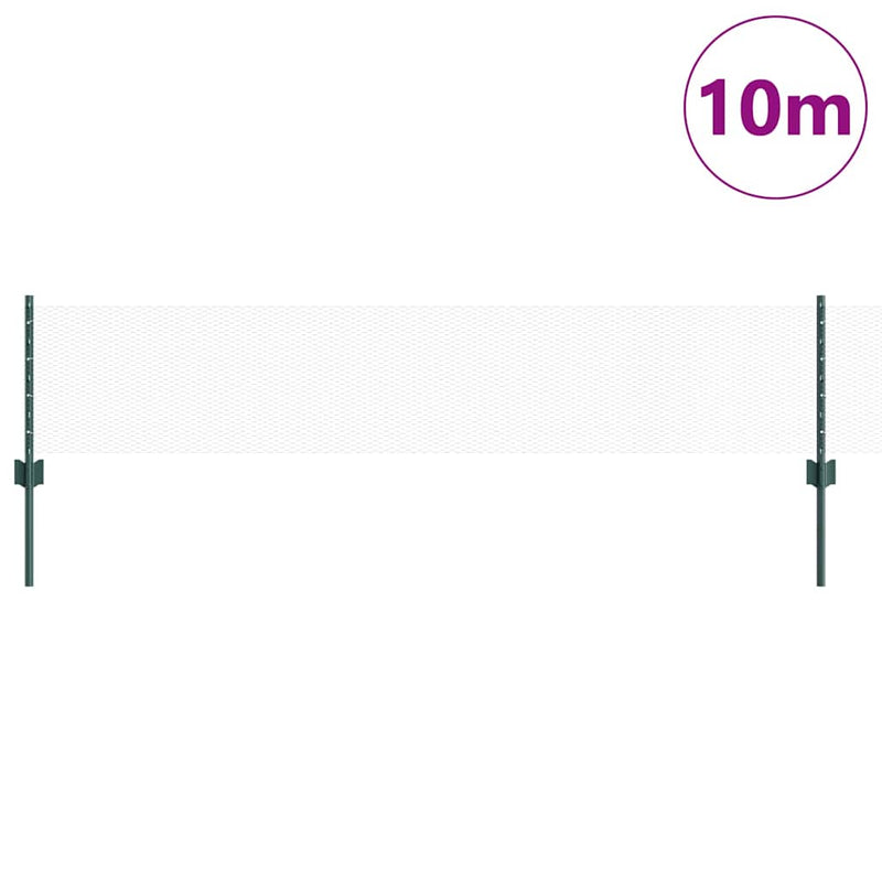 Load image into Gallery viewer, Vidaxl hek met paal groen 0,4 x 10 m staal en pvc
