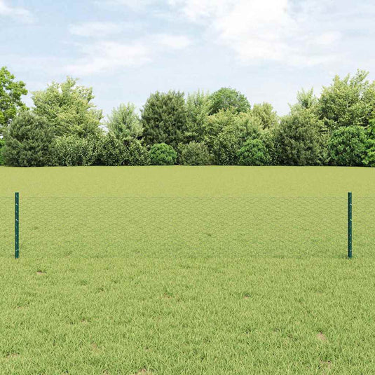 Vidaxl hek met paal groen 0,4 x 10 m staal en pvc