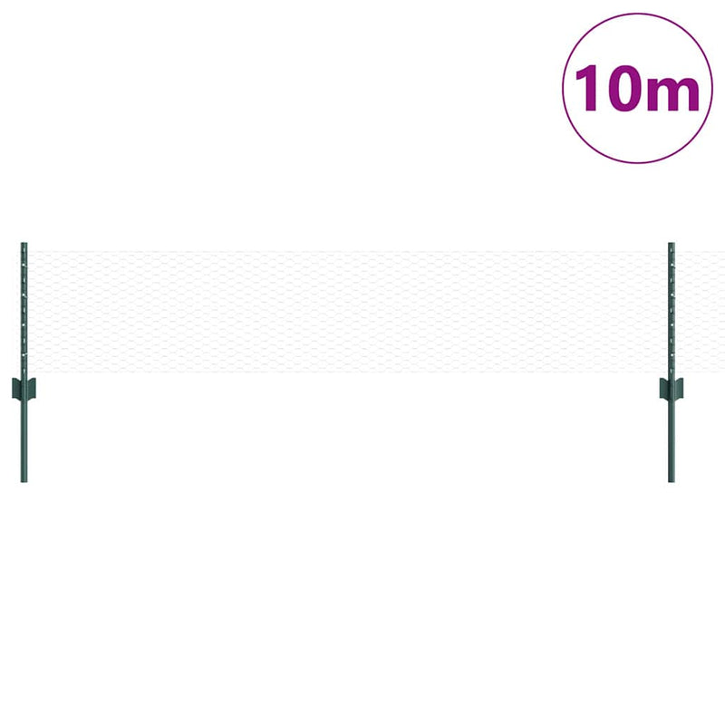 Load image into Gallery viewer, Vidaxl hek met paal groen 0,4 x 10 m staal en pvc
