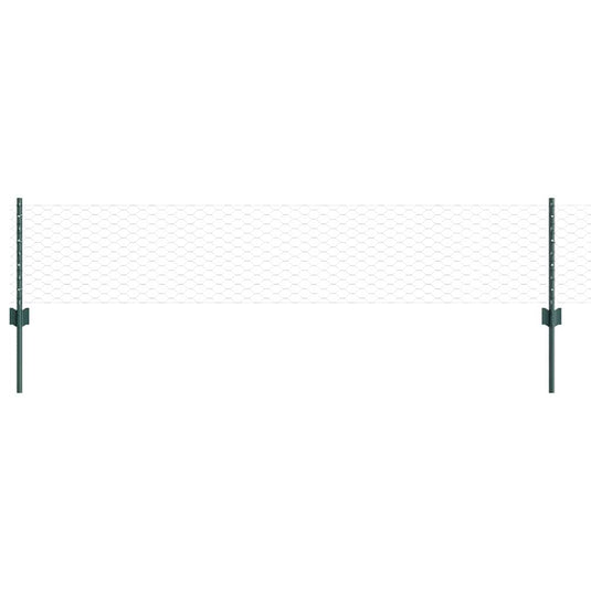 Vidaxl hek met paal groen 0,4 x 10 m staal en pvc