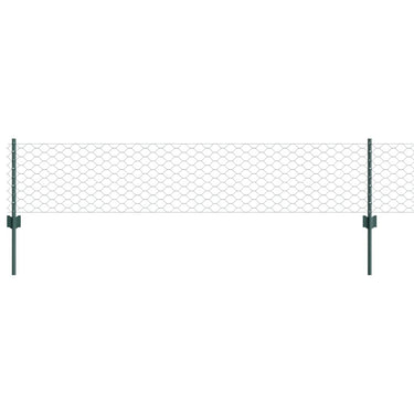 Vidaxl hek met paal groen 0,4 x 10 m staal en pvc