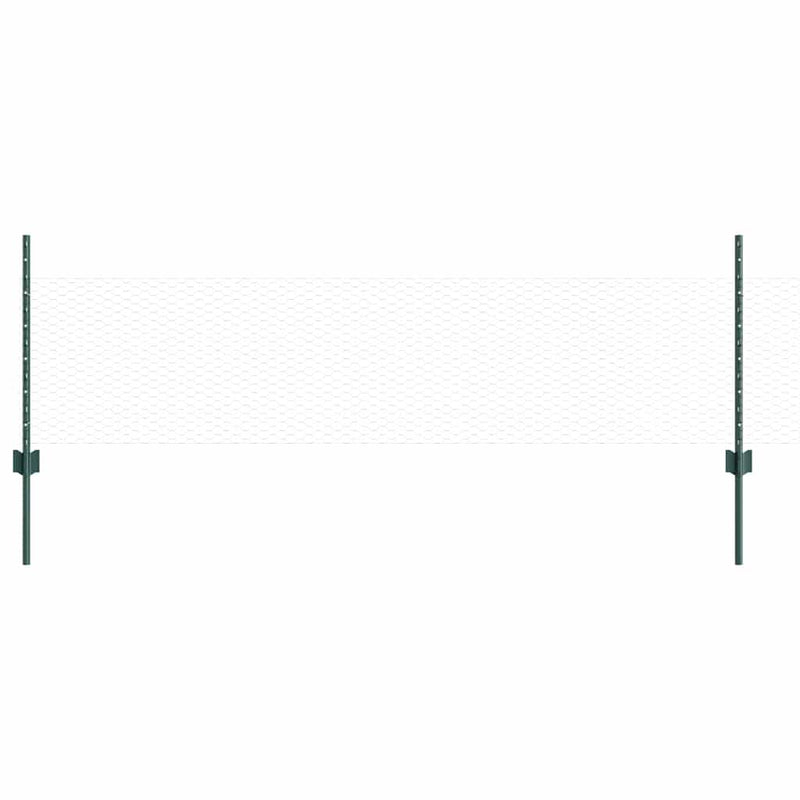 Load image into Gallery viewer, Vidaxl hek met paal groen 0,5 x 10 m staal en pvc
