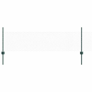 Vidaxl hek met paal groen 0,5 x 10 m staal en pvc