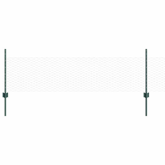 Vidaxl hek met paal groen 0,5 x 10 m staal en pvc