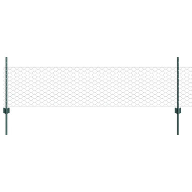 Vidaxl hek met paal groen 0,5 x 10 m staal en pvc