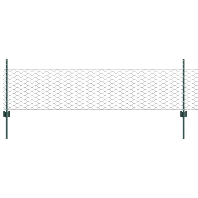 Load image into Gallery viewer, Vidaxl hek met paal groen 0,5 x 10 m staal en pvc
