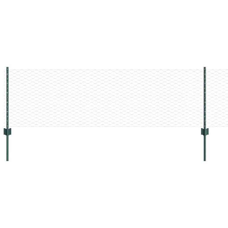 Load image into Gallery viewer, Vidaxl hek met paal groen 0,6 x 10 m staal en pvc
