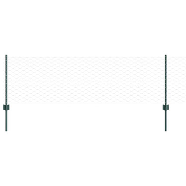 Vidaxl hek met paal groen 0,6 x 10 m staal en pvc