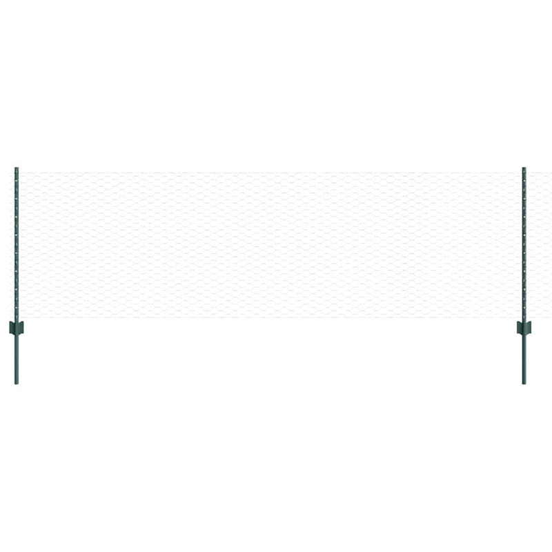 Load image into Gallery viewer, Vidaxl hek met paal groen 0,8 x 10 m staal en pvc
