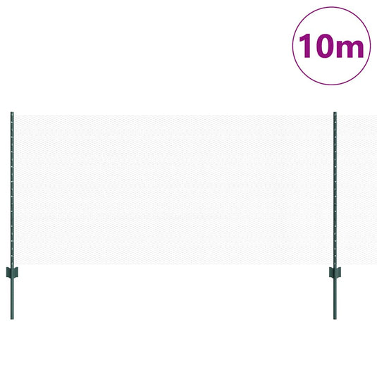 Vidaxl hek met paal groen 1 x 10 m staal en pvc