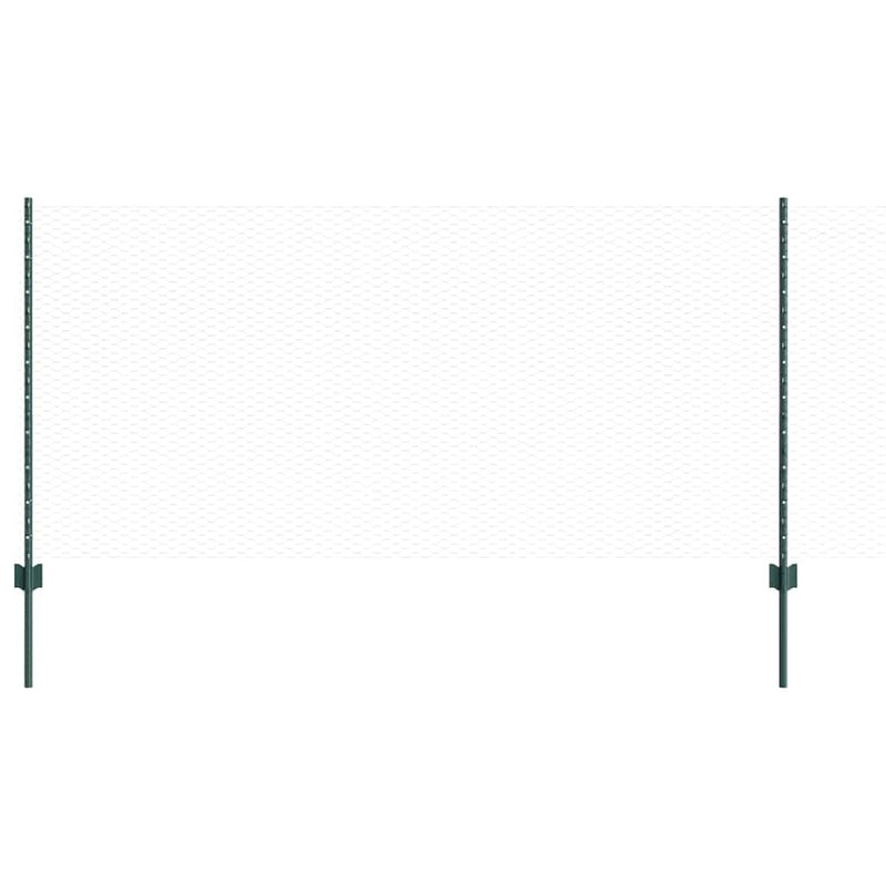 Load image into Gallery viewer, Vidaxl hek met paal groen 1 x 10 m staal en pvc

