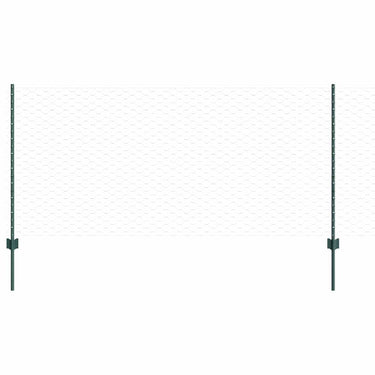 Vidaxl hek met paal groen 1 x 10 m staal en pvc