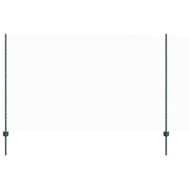 Vidaxl hek met paal groen 1,4 x 10 m staal en pvc