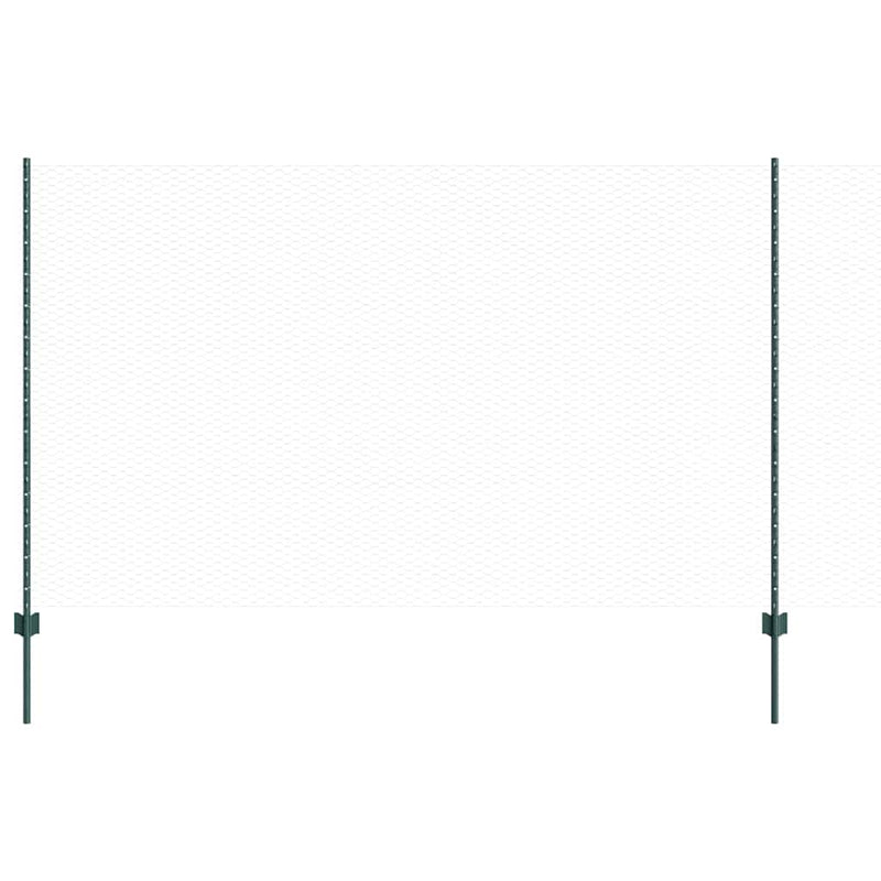 Load image into Gallery viewer, Vidaxl hek met paal groen 1,4 x 10 m staal en pvc
