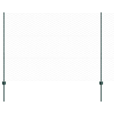 Vidaxl hek met paal groen 1,5 x 10 m staal en pvc