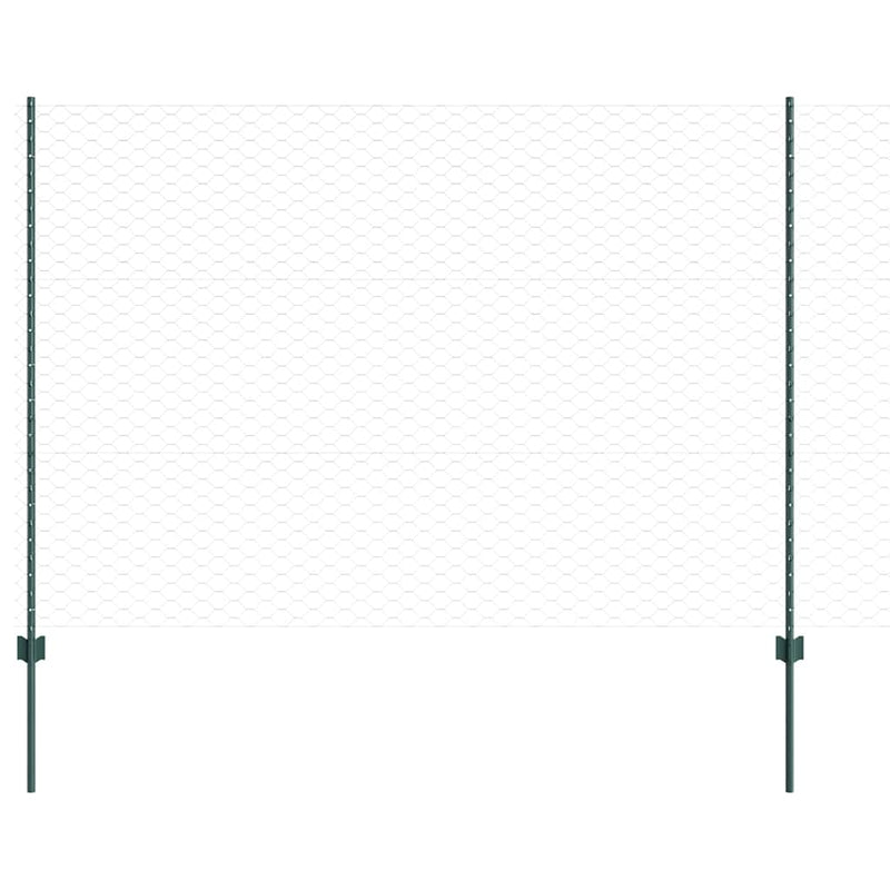 Load image into Gallery viewer, Vidaxl hek met paal groen 1,5 x 10 m staal en pvc
