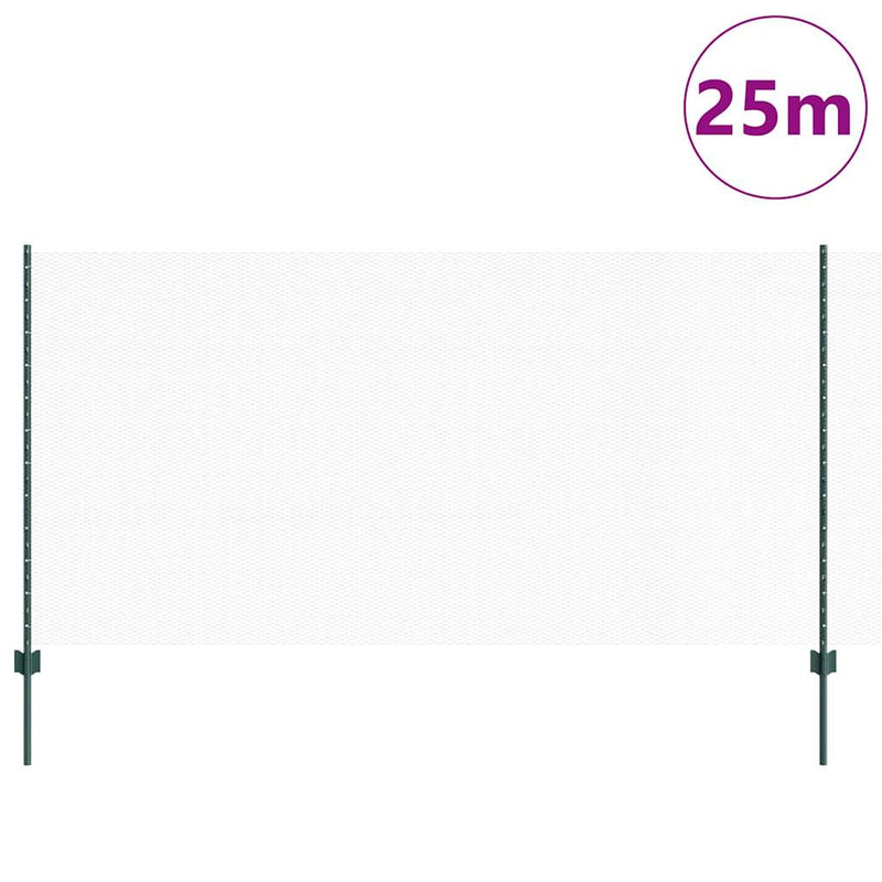 Load image into Gallery viewer, Vidaxl hek met paal groen 1,2 x 25 m staal
