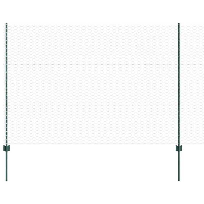 Load image into Gallery viewer, Vidaxl hek met paal groen 1,5 x 25 m staal
