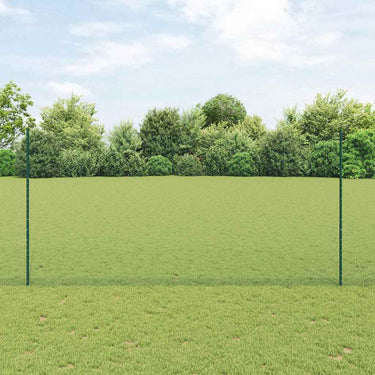 Vidaxl hek met paal groen 1,6 x 25 m staal en pvc