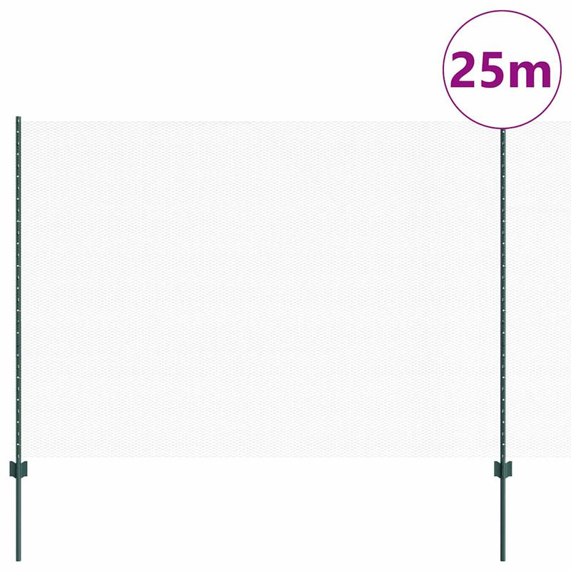 Load image into Gallery viewer, Vidaxl hek met paal groen 1,6 x 25 m staal en pvc
