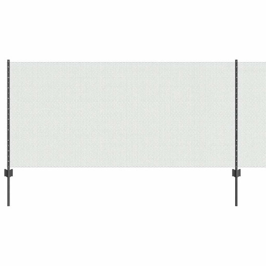 Vidaxl hek met paal grijs 1 x 10 m staal en pvc
