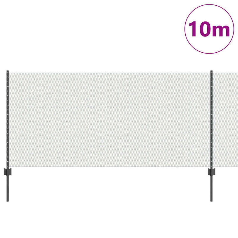 Load image into Gallery viewer, Vidaxl hek met paal grijs 1 x 10 m staal en pvc
