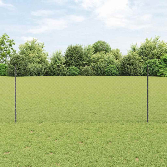 Vidaxl hek met paal grijs 1 x 10 m staal en pvc