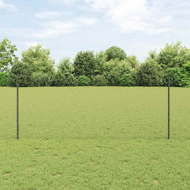 Vidaxl hek met paal grijs 1 x 10 m staal en pvc