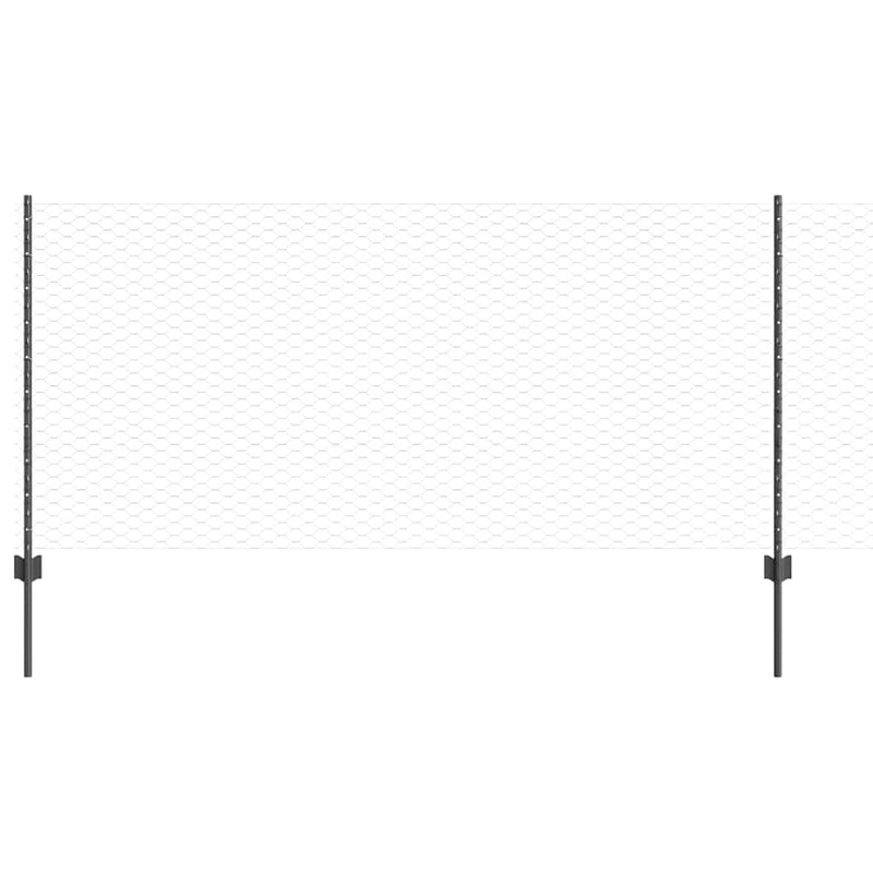 Load image into Gallery viewer, Vidaxl hek met paal grijs 1 x 10 m staal en pvc
