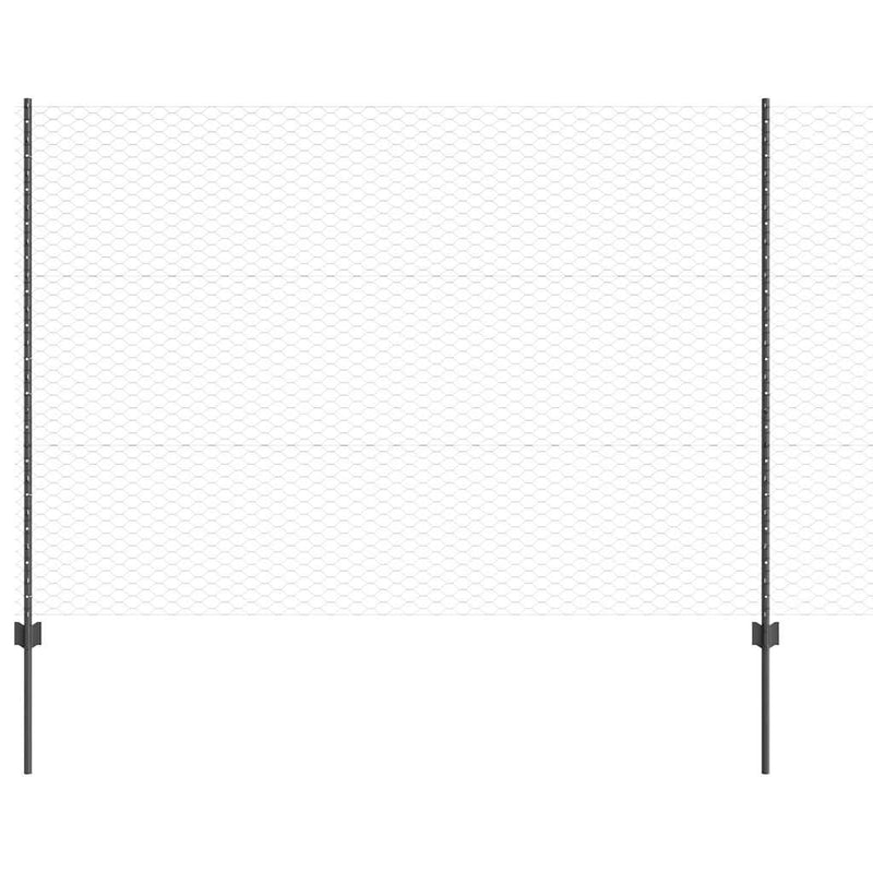 Load image into Gallery viewer, Vidaxl hek met paal grijs 1,5 x 10 m staal en pvc
