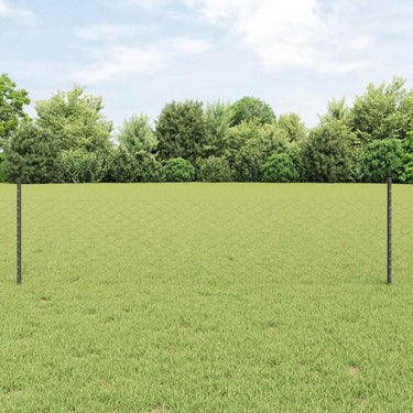 Vidaxl hek met paal grijs 0,5 x 25 m staal
