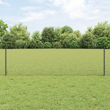 Vidaxl hek met paal grijs 0,6 x 25 m staal en pvc