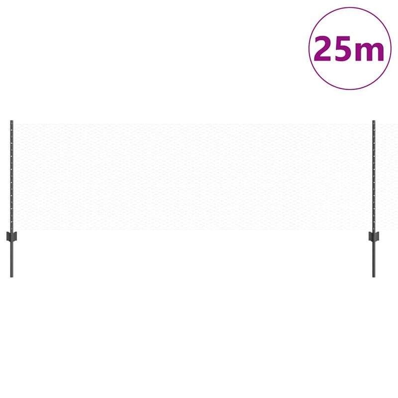 Load image into Gallery viewer, Vidaxl hek met paal grijs 0,8 x 25 m staal
