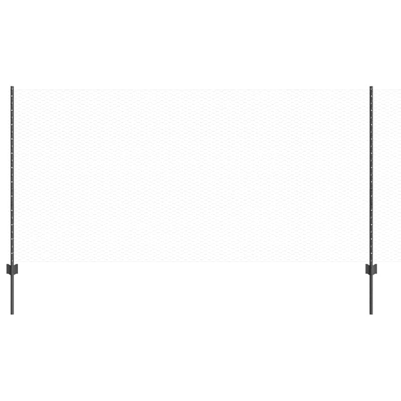 Load image into Gallery viewer, Vidaxl hek met paal grijs 1,2 x 25 m staal

