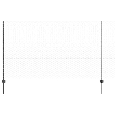 Vidaxl hek met paal grijs 1,4 x 25 m staal