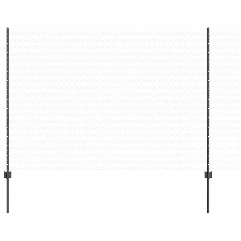 Load image into Gallery viewer, Vidaxl hek met paal grijs 1,5 x 25 m staal
