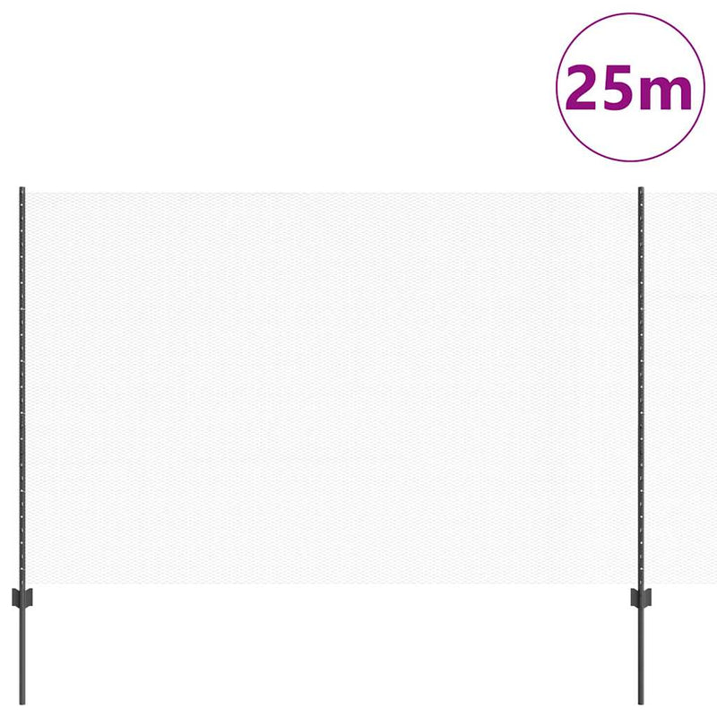 Load image into Gallery viewer, Vidaxl hek met paal grijs 1,6 x 25 m staal en pvc
