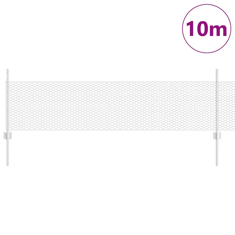 Load image into Gallery viewer, Vidaxl hek met paal zilver 0,5 x 10 m staal
