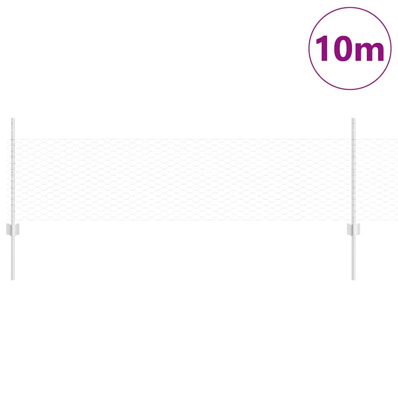 Load image into Gallery viewer, Vidaxl hek met paal zilver 0,5 x 10 m staal

